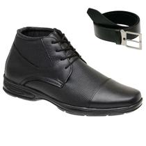 Bota Coturno Masculino Gmm Shoes Leve Conforto Dia a Dia + Cinto