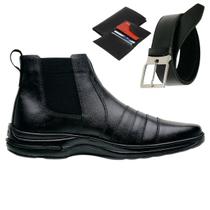 Bota Coturno Masculino Gmm Shoes Resistente Cano Baixo Com Cinto e Carteira