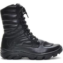 Bota Coturno Masculino Motoqueiro em Couro Sapattaria dos Pés Preto