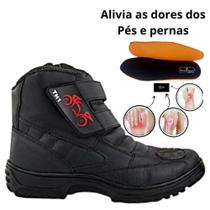 Bota Coturno Masculino Motoqueiro Motociclista em Couro Protetor de Marcha
