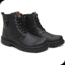Bota Coturno Masculino Tratorado Moderno Preto Rovetto