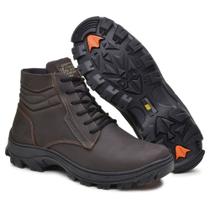 Bota Coturno Masculino Tratorado Segurança Couro EPI CA GOGOWEAR Sola Borracha Resistente Dia a Dia