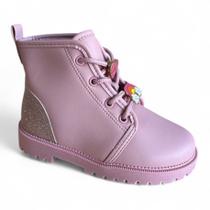 Bota Coturno Menina Bebê Molekinha Glitter Confortável Bota Coturno Menina Bebê Molekinha Glitter Confortável
