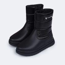 Bota Coturno Menina Pampili Flora Preto Bota Coturno Menina Pampili Flora Preto