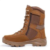 Bota Coturno Militar Acero Extreme Coyote com Zíper Lateral Cano Alto