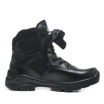 Bota Coturno Militar Acero Modelo Extreme Mid Preto em Couro Legítimo com Zíper Lateral