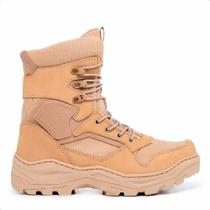 Bota Coturno Militar Acero Modelo Harpoon Pro Desert em Couro Legítimo Cano Alto
