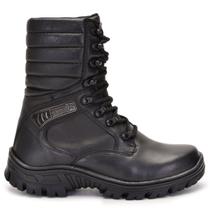 Bota Coturno Militar Attack Zíper Couro Palmilha Gel 5189