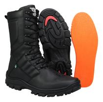 Bota Coturno Militar Cano Alto Ziper Calce Fácil Resistente Confortável Bota Coturno Militar Cano Alto Ziper Calce Fácil Resistente Confortável