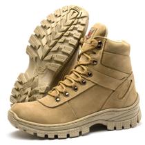 Bota Coturno Militar Desert Cano Curto em Couro