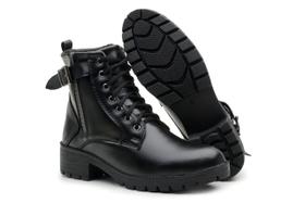 Bota Coturno Militar Feminino Blogueira Sola De Borracha Tratorado Antiderrapante 705