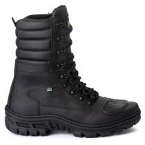 Bota Coturno Militar Masculina material ecológico Ziper Lateral Proteção Bico Cano Alto Bota Coturno Militar Masculina material ecológico Ziper Lateral Proteção Bico Cano Alto
