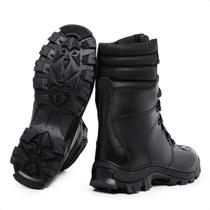 Bota Coturno Militar Masculino Couro Legitimo Confortável Impermeável Tático Cano Alto