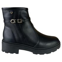 Bota Coturno Mississipi Feminina Original Cano Curto Zíper Salto Tratorado Cor:PretoTamanho:35