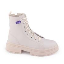 Bota Coturno mna Tweenie 561.006 Nude Cadarços e Zíper Bota Coturno mna Tweenie 561.006 Nude Cadarços e Zíper