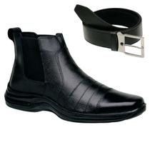Bota Coturno Moda Casual Masculina Dia a Dia Cano Médio + Cinto