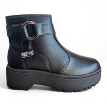Bota Coturno Moleca Feminina Salto Fivela Confortável