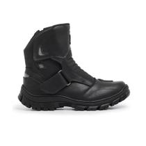 Bota Coturno Motociclista Couro Legítimo Reforçada Calçado Segurança Bico Protetor