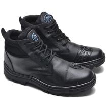 Bota Coturno Motociclista em Couro Clacle com Pedaleira e Solado Tratorado