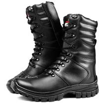 Bota Coturno Motociclista Militar Couro Cano Médio