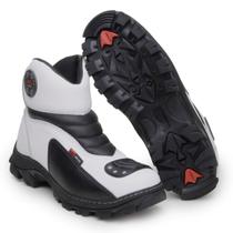 Bota Coturno Motociclista Shadow Cano Medio Branca Bota Coturno Motociclista Shadow Cano Medio Branca