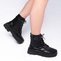 Bota Coturno Preta Feminino Torricella