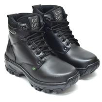 Bota Coturno Preto 100%Couro com C.A bico PVC REF:04Preto