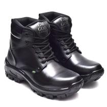 Bota Coturno Preto 100 Couro com C.A bico PVC REF04 Preto Bota Coturno Preto 100 Couro com C.A bico PVC REF04 Preto