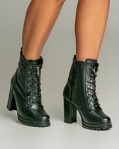 Bota Coturno Preto C/ Zíper Na Frente