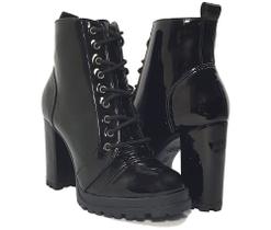 Bota Coturno Salto Alto Verniz Dom Amazona Numeros Grandes Cd 403