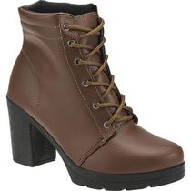 Bota Coturno Salto Grosso Bloco Feminino Tratorado Blogueira