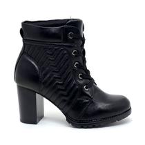 Bota coturno salto mooncity feminino preto 73115