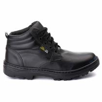 Bota Coturno Segurança Masculina Couro Legitimo Resistente Macia Confortável Bico Pvc