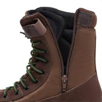 Bota Coturno Selva Com Zíper Lateral Marrom PQD Cano Alto Confortável
