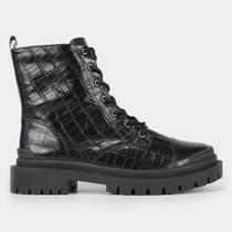 Bota Coturno Shoestock Couro Tratorada Feminina