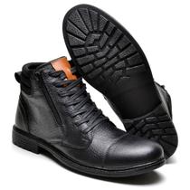 Bota Coturno Social Masculina em Couro Legitimo Com Ziper na Lateral (CFT8500) Bota Coturno Social Masculina em Couro Legitimo Com Ziper na Lateral (CFT8500)