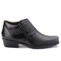 Bota Coturno Social Urbana Masculina Calce Fácil Motoqueiro Couro Elite Forrado Cano Médio Casual