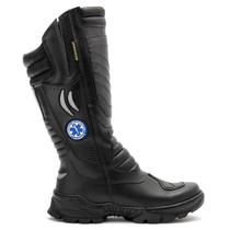 Bota Coturno Socorrista Masculina Motoqueiro Motociclista Preta Emergência Cano Longo