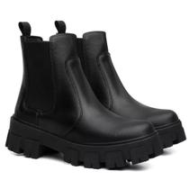 Bota Coturno Tendência Tratorado Feminino Moda Blogueira Chelsea - E/F