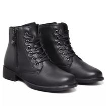Bota coturno tradicional preto couro pelica Bota coturno tradicional preto couro pelica
