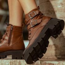 Bota Coturno Tratorada Dorf Feminina Couro Tabaco Bota Coturno Tratorada Dorf Feminina Couro Tabaco