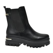 Bota Coturno Tratorado Cano Médio Via Marte Detalhes Em Dourado 007 006