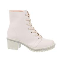 Bota Coturno Tratorado Feminino Strass Cano Curto Blogueira