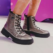 Bota Coturno Tweenie Store Matelassê Pampili Grafite Menina Bota Coturno Tweenie Store Matelassê Pampili Grafite Menina