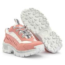 Bota Coturno US Coturno de Couro Intruder Cor Pink White