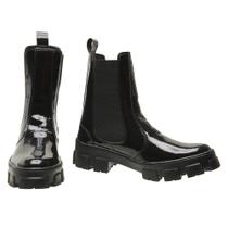 Bota Coturno Verniz Cano Médio M&D Store Calce Fácil Sola Macia