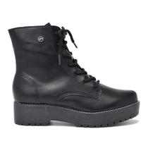 Bota Coturno Via Marte Salto Baixo Feminina Preto 23-608-01