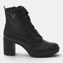 Bota Coturno Via Marte Salto Bloco Preto