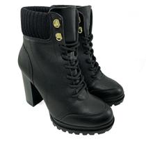 Bota Coturno Vizzano Cadarço Tratorada - Preto