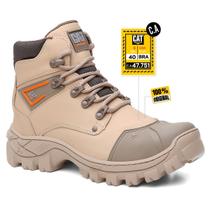 Bota Coturno Wonder Motoqueiro Catprime Antitorção Couro Legítimo Emborrachado Cano Médio
